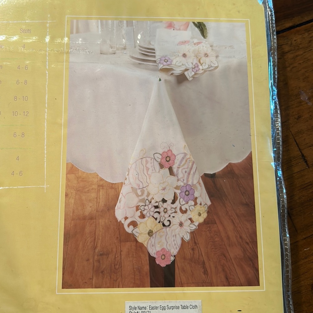 Easter Egg Surprise table cloth, 60in x 84in oblong, New